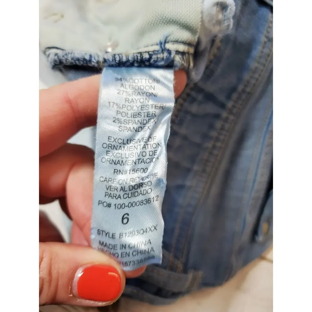 Democracy Womens 6 Ab Technology Skinny Jeans Blue‎ Stretch Distressed